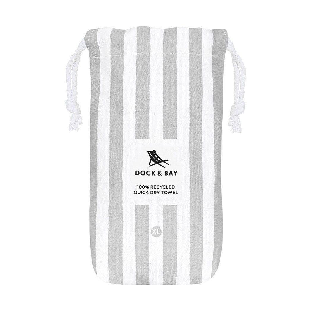 Dock & Bay Beach Towel Cabana Collection XL | Quick Dry | Goa Grey-2006732812807442434