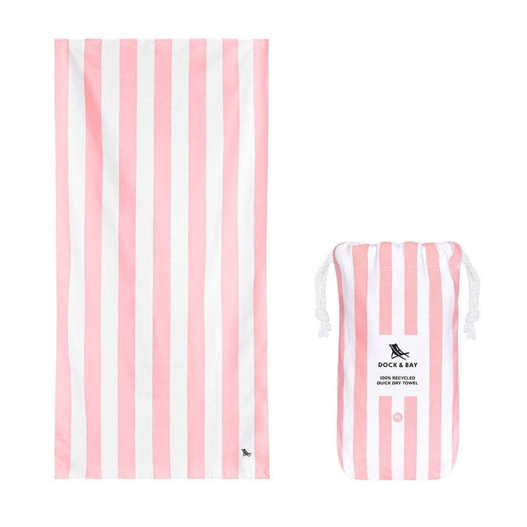 Dock & Bay Beach Towel Cabana Collection XL | Quick Dry | Malibu Pink-2006732812979408896