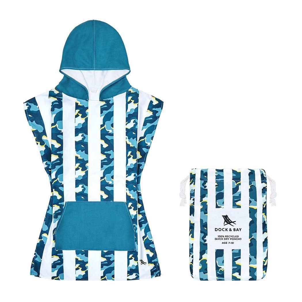 Dock & Bay KIDS Poncho Hooded Towel - Cool Camo XS (2-4yrs)-2006732818931126272
