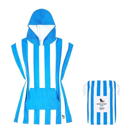 Dock & Bay KIDS Poncho Hooded Towel -Mini Cabana Collection-Bondi Blue XS (2-4yrs)-1954802358764572672