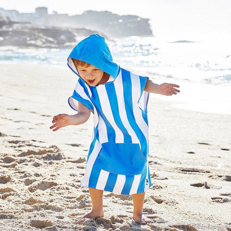 Dock & Bay KIDS Poncho Hooded Towel -Mini Cabana Collection-Bondi Blue XS (2-4yrs)-2006732818100654081