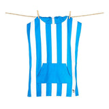 Dock & Bay KIDS Poncho Hooded Towel -Mini Cabana Collection-Bondi Blue XS (2-4yrs) - Side View