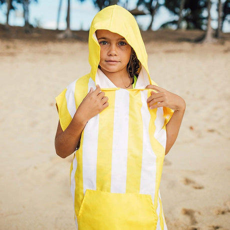 Dock & Bay KIDS Poncho Hooded Towel -Mini Cabana Collection-Boracay Yellow S (4-7yrs)-2006732817773498368