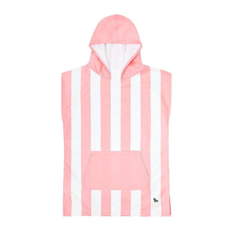 Dock & Bay KIDS Poncho Hooded Towel -Mini Cabana Collection-Malibu Pink M (7-10yrs)-2006732817437954050