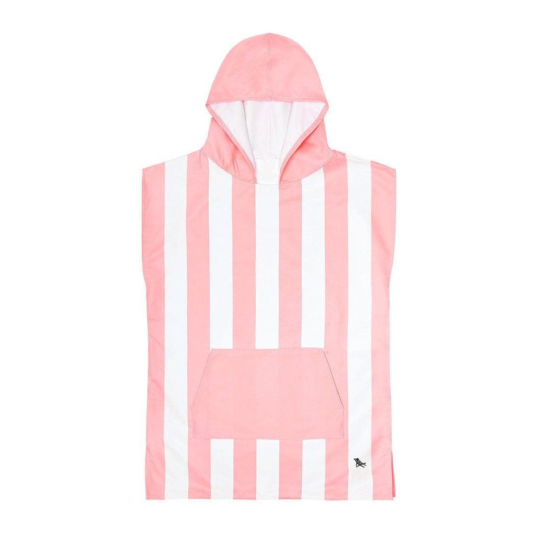 Dock & Bay KIDS Poncho Hooded Towel -Mini Cabana Collection-Malibu Pink M (7-10yrs)-1954802358030569474
