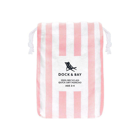 Dock & Bay KIDS Poncho Hooded Towel -Mini Cabana Collection-Malibu Pink M (7-10yrs)-2006732817437954051