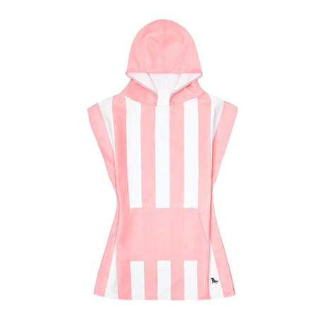Dock & Bay KIDS Poncho Hooded Towel -Mini Cabana Collection-Malibu Pink M (7-10yrs)-2006732817437954052