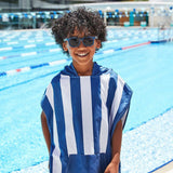 Dock & Bay KIDS Poncho Hooded Towel -Mini Cabana Collection-Whitsunday Blue M (8-10yrs)-2006732817601531906