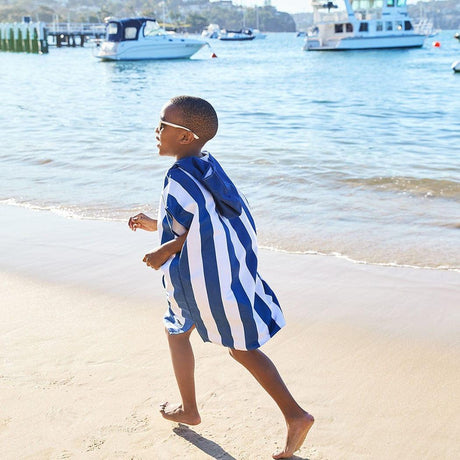 Dock & Bay KIDS Poncho Hooded Towel -Mini Cabana Collection-Whitsunday Blue XS (2-4yrs)-1954802359133671427