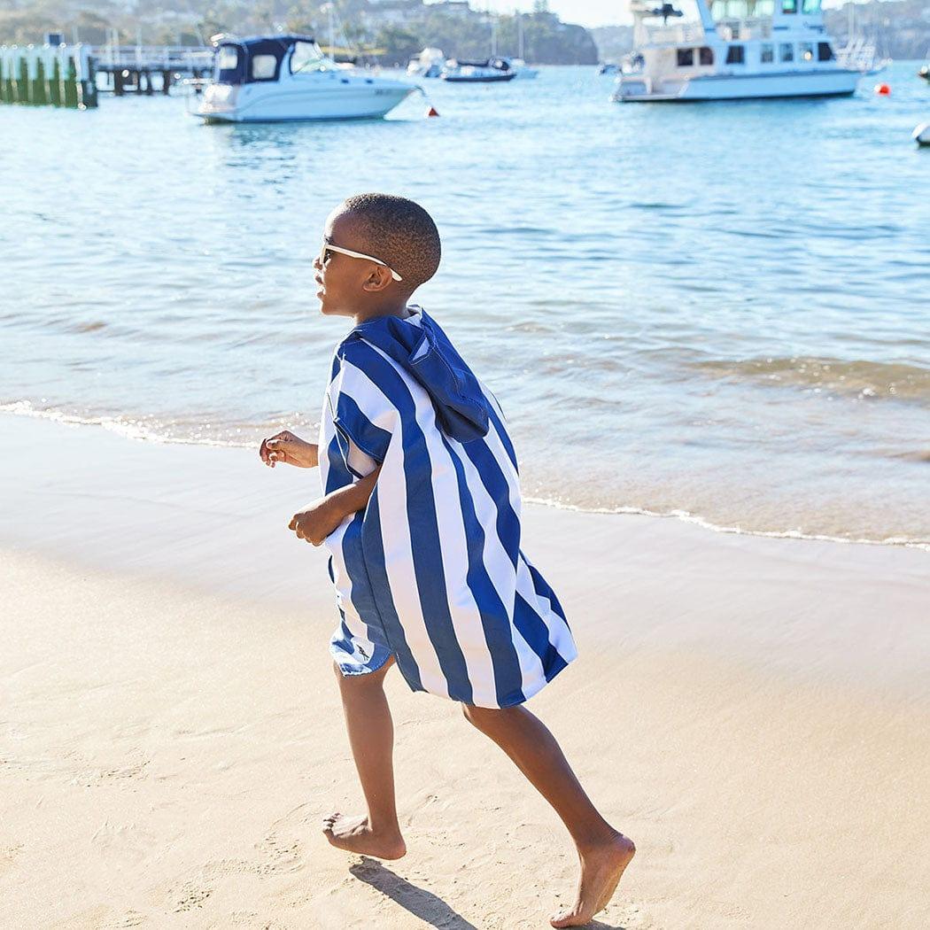 Dock & Bay KIDS Poncho Hooded Towel -Mini Cabana Collection-Whitsunday Blue XS (2-4yrs)-2006732818423615491