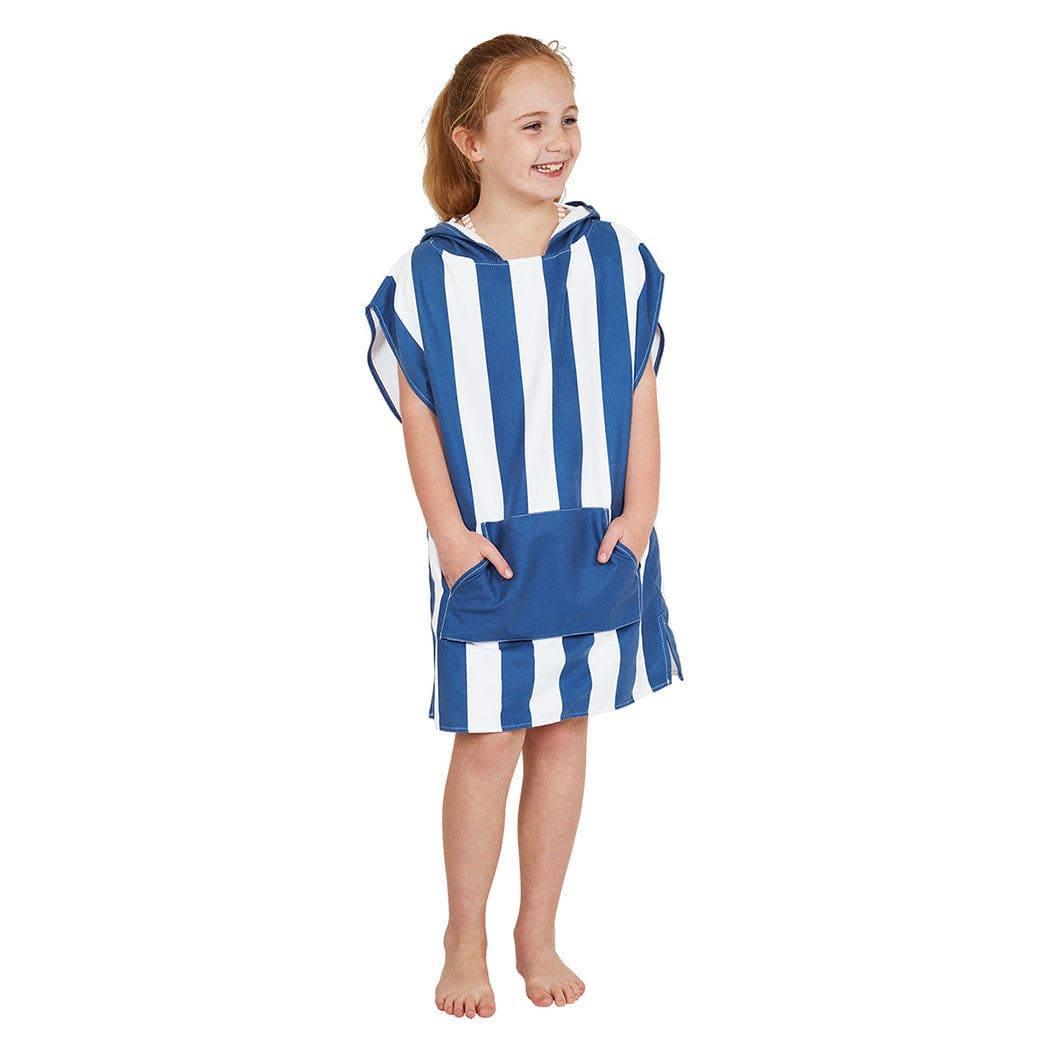 Dock & Bay KIDS Poncho Hooded Towel -Mini Cabana Collection-Whitsunday Blue XS (2-4yrs)-2006732818423615492