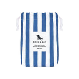 Dock & Bay KIDS Poncho Hooded Towel -Mini Cabana Collection-Whitsunday Blue M (8-10yrs) - Rear View