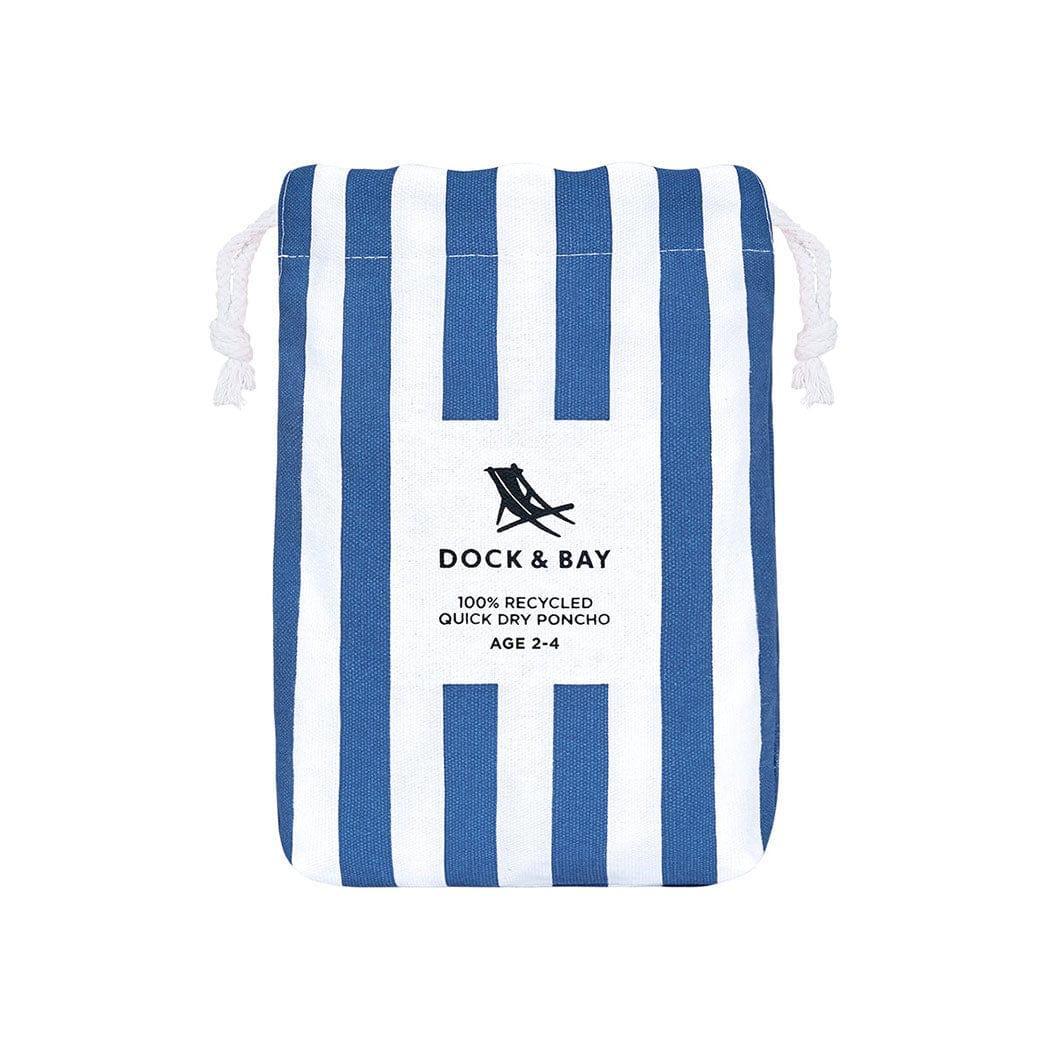 Dock & Bay KIDS Poncho Hooded Towel -Mini Cabana Collection-Whitsunday Blue XS (2-4yrs)-1954802359133671430