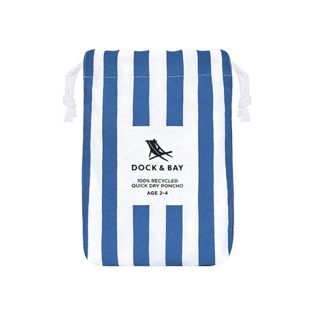 Dock & Bay KIDS Poncho Hooded Towel -Mini Cabana Collection-Whitsunday Blue XS (2-4yrs)-2006732818423615494