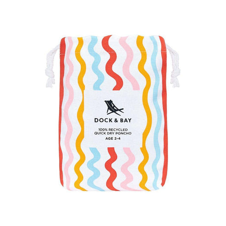 Dock & Bay KIDS Poncho Hooded Towel - Squiggle Face M (7-10yrs)-1954802359532130313