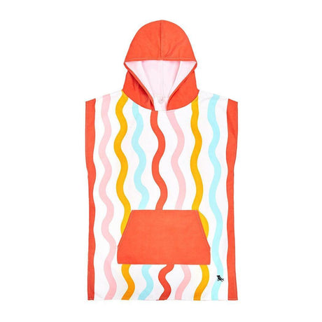 Dock & Bay KIDS Poncho Hooded Towel - Squiggle Face M (7-10yrs)-2006732818754965506