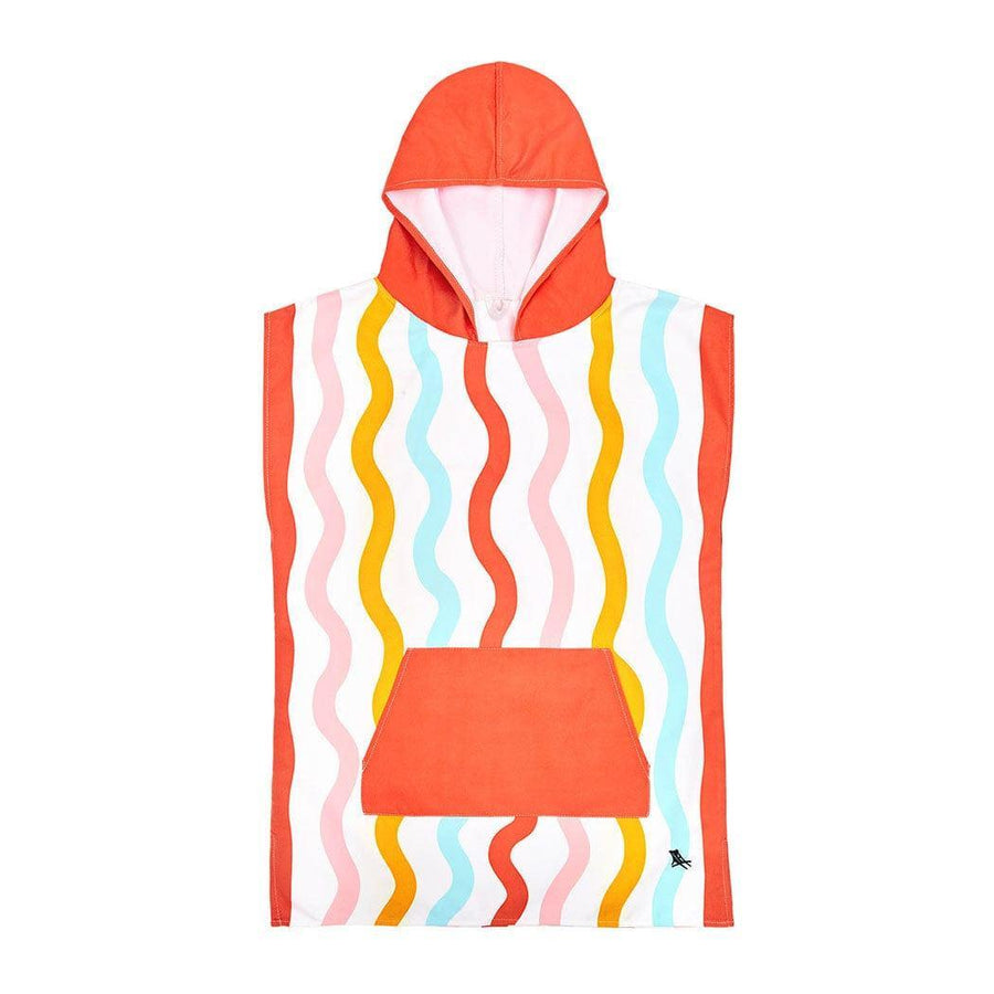 Dock & Bay KIDS Poncho Hooded Towel - Squiggle Face M (7-10yrs)-2006732818754965506