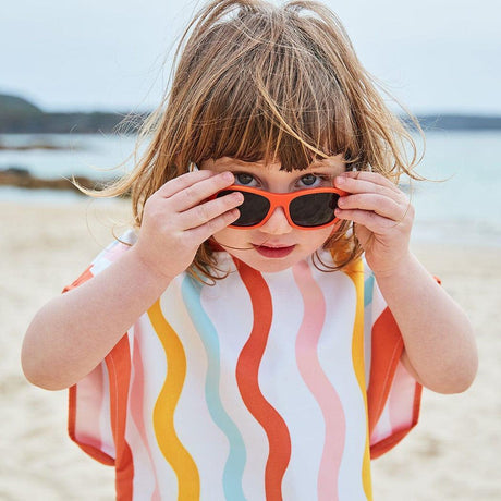 Dock & Bay KIDS Poncho Hooded Towel - Squiggle Face M (7-10yrs)-2006732818754965510
