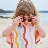 Dock & Bay KIDS Poncho Hooded Towel - Squiggle Face M (7-10yrs) - Rear View