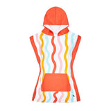 Dock & Bay KIDS Poncho Hooded Towel - Squiggle Face M (7-10yrs) - Low Angle