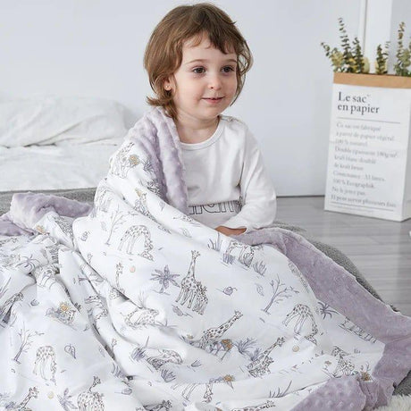 Domimia Thick Padded Minky Cotton Kids Blanket - 2.5 tog Wildflower Boquet-1954803060542935040