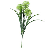 Lush Flowering White Hydrangea Stem 35cm UV Resistant - Front View
