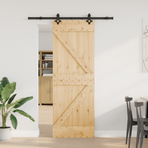 Sliding Door NARVIK 70 x 210 cm (152.5 cm) Natural and Black