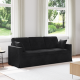 Sofa Black 198 x 78 x 80 cm Velvet - Front View
