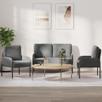 Sofa Sets 3 pcs Dark Grey Plywood