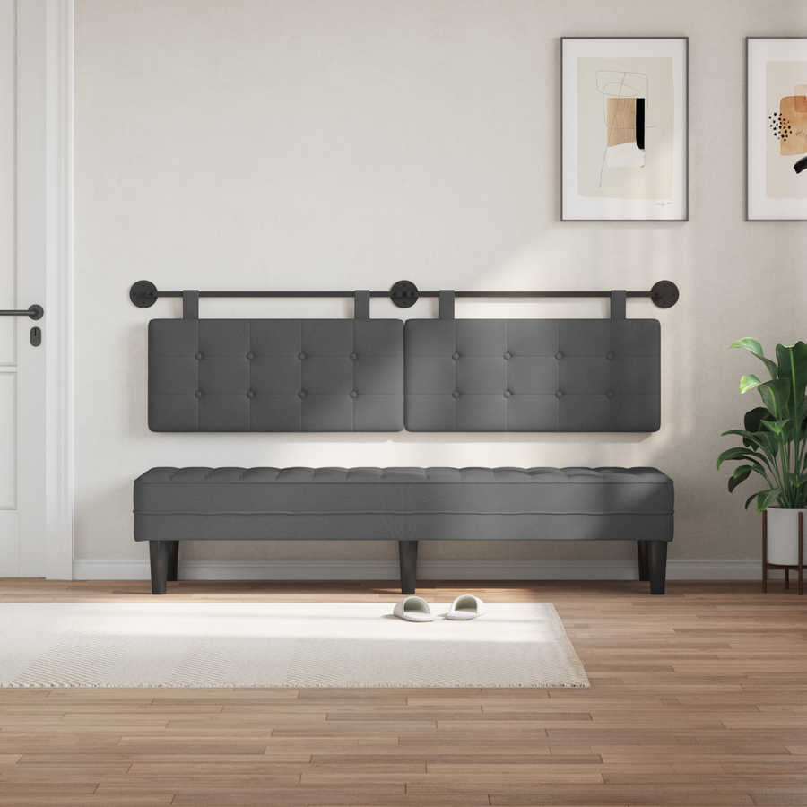 Hanging Headboard Dark Grey Fabric