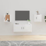 Wall Mounted TV Cabinets 2 pcs High Gloss White 40x34.5x40 cm - Front View