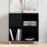Record Cabinet Black Oak 84,5 x 38 x 89 cm Engineered Wood - Top-Down View