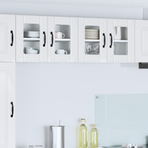 Wall Glass Cabinet LUCCA 2 pcs High Gloss White Engineered Wood