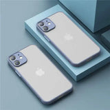Shockproof Armor Matte Case For iPhone 16 15 14 Plus 13 11 12 Pro Max Luxury Silicone Bumper Clear Hard PC Back Cover Capa - Extra Image