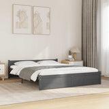 Bed Frame without Mattress Grey Solid Wood 135x190 cm