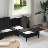 Living Room Furniture Set with Cushion 4 pcs Black Velvet - Side View