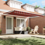 Retractable Awning Yellow and Orange 400 x 350 cm - Side View