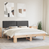 Bed Frame with Upholstered Headboard Dark Grey 180 x 200 cm - Front View