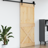 Door NARVIK Natural 95 x 210 cm Solid Pine Wood - Front View
