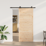 Sliding Door Natural 80 x 208 cm Solid Pine Wood
