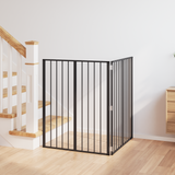 Dog Gate 2 pcs Black 80 x 100 cm Galvanised Steel - Front View