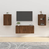 Wall Mounted TV Cabinets 2 pcs Brown Oak 40x34.5x60 cm - Front View