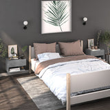 Wall-mounted Bedside Cabinets 2 pcs Concrete Grey - Side View
