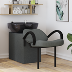 Shampoo Chair Dark Grey and Black 136 x 60 x 92 cm Plastic