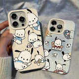 Sanrio Pochacco Cute Soft Phone Cases For Iphone 16 15 14 13 11 12 Pro Max Plus X XR XS 7 8 Plus Girl Shockproof Phone Cover Y2k - Side View