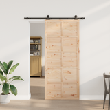 Sliding Door Natural 80 x 208 cm Solid Pine Wood