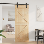Door NARVIK 80 x 210 cm Solid Pine Wood (Untreated) Natural