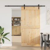 Sliding Door NARVIK Natural and Black 100 x 210 cm (213.5 cm)