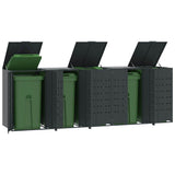 Wheelie Bin Storage for 5 Bins Anthracite 345x79x117 cm Steel - Front View