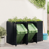 Wheelie Bin Storage for 3 Bins Black 204 x 77,5 x 121,5 cm - Top-Down View